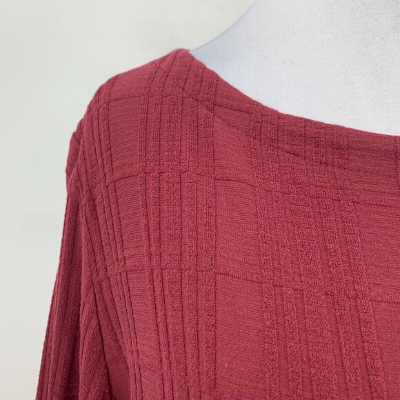 J.Jill Wearever Textured Tunic Womens LP Large Petite Dark Red Double Slit - Picture 5 of 16